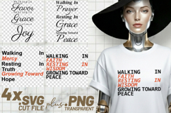 4x Walking In Grace Faith Mercy SVG Cut Files Cricut Product Image 1