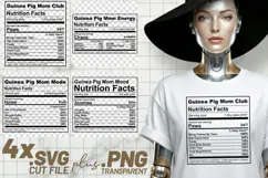4x Funny Quotes Guinea Pig Mom Club Energy Mode SVG Cut File Product Image 1