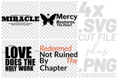 4x Christian Quotes Miracle Mercy SVG Cut Files Redeemed Art Product Image 1