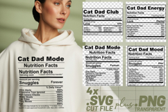 4x Funny Quotes Cat Dad Club Energy Mode Mood SVG Cut Files Product Image 1