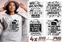 Christmas Teacher - 4 SVG, 4 EPS Transparent PNG Bundle for Product Image 1