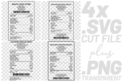 4x Weather Receipts Tiny Umbrella Wind Damage SVG Cut Files Product Image 1