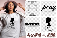 4x Christian Quotes Pray Mercy Held Faith SVG Cut Files Joy Product Image 1