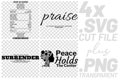 4x Christian Quotes Peace Holds The Center SVG Cut Files Art Product Image 1