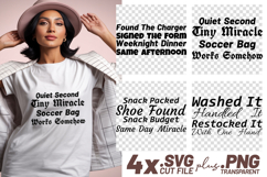 4x Funny Quotes Snack Packed Same Day Miracle SVG Cut Files Product Image 1