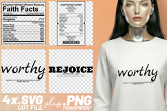 4x Christian Quotes Rejoice Worthy SVG Cut Files PNG DIY Product Image 1