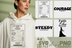 4x Christian Quotes Courage Steady SVG Cut Files Cricut Product Image 1