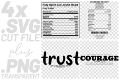 4x Religious Quotes Trust Courage SVG Cut Files Faith Grace Product Image 1