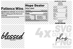 4x Christian Quotes Patience Wins SVG Cut Files Blessed Joy Product Image 1