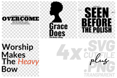 4x Christian Quotes Overcome Grace SVG Cut Files Cricut DIY Product Image 1