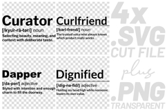 4x Definition Wordplay Quotes SVG Cricut Shirt Design Product Image 1