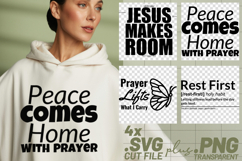 4x Christian Quotes Jesus Prayer SVG Cut Files Rest Cricut Product Image 1