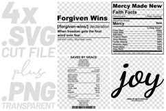 4x Faith Quotes Forgiven Wins SVG Cut Files Choose Joy Win Product Image 1