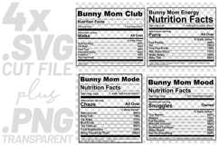 4x Funny Quotes Bunny Mom Club Mode Mood Walks SVG Cut Files Product Image 1