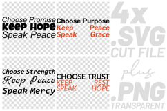 4x Choose Promise Purpose Strength Trust SVG Cut Files Product Image 1