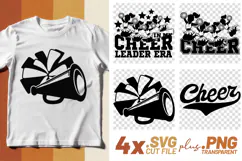 4x In My Cheer Leader Era Cheer Pom Pom SVG Cut Files Shirts Product Image 1