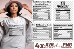 4x Funny Quotes Vet Bill Club Nutrition Facts SVG Cut Files Product Image 1