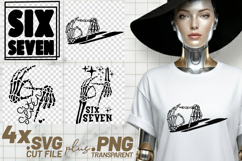4x Six Seven Skeleton Surf SVG Cut Files Edgy Shirt Design Product Image 1