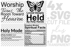 4x Christian Quotes Holy Mode Loved Deeply SVG Cut Files Product Image 1