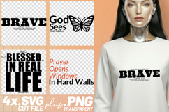 4x Religious Quotes Brave SVG Cut Files Prayer Blessed Hope Product Image 1