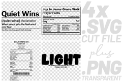 4x Christian Quotes Quiet Wins Joy SVG Cut Files Daily Bread Product Image 1