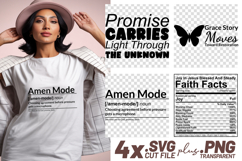 4x Christian Quotes Amen Mode Grace SVG Cut Files Restored Product Image 1