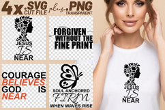 4x Christian Quotes Jesus Is Near SVG Cut Files Cricut Product Image 1