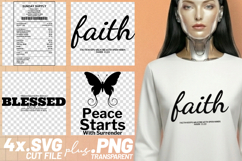 4x Christian Faith Blessed SVG Cut Files Peace Butterfly Product Image 1