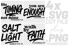 4x Christian His Timing Walk By Faith SVG Cut Files Shirt Product Image 1