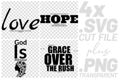 4x Christian Quotes Love Hope SVG Cut Files God Grace Peace Product Image 1