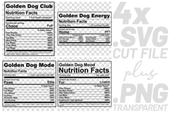 4x Funny Quotes Golden Dog Club Energy Mode SVG Cut Files Product Image 1