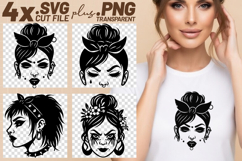 4x Bow Bandana Piercings Teardrop Tattoo Women SVG Cut Files Product Image 1