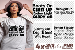 4x Inspirational Quotes Boots On Wild Heart SVG Cut Files Product Image 1