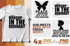 4x Religious Quotes Peace Prayer SVG Cut Files Worship Mercy Product Image 1