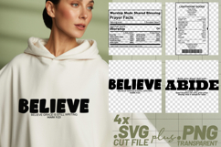 4x Christian Quotes Believe Abide SVG Cut Files Worship Product Image 1