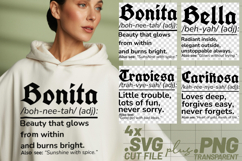 4x Bonita Bella Traviesa Carinosa Definition SVG Cut Files Product Image 1