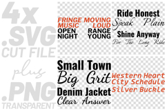 4x Inspirational Quotes Ride Honest Shine Anyway SVG Cut Product Image 1