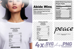 4x Religious Quotes Abide Wins SVG Cut Files Peace Prayer Product Image 1