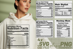 4x Nutrition Facts Group Chat SVG Cut Files Shirt Cricut Product Image 1