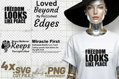 4x Christian Quotes Miracle First SVG Cut Files Peace Faith Product Image 1