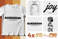 4x Inspirational Quotes Joy Kindness SVG Cut Files Pray Product Image 1