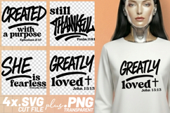 4x Christian Created Purpose Thankful Fearless SVG Cut Files Product Image 1