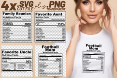 4x Nutrition Facts Funny Cricut SVG PNG File Shirt Design Product Image 1