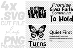 4x Faith Quotes Quiet First Grace Story SVG Cut Files Cricut Product Image 1