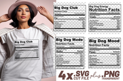 4x Funny Quotes Big Dogs Club Energy Mode Mood SVG Cut Files Product Image 1