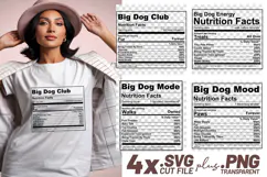 4x Funny Quotes Big Dogs Club Energy Mode Mood SVG Cut Files Product Image 1