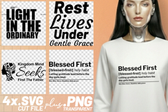 4x Inspirational Quotes Blessed Rest SVG Cut Files Kingdom Product Image 1