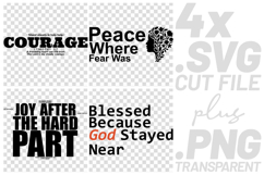 4x Religious Quotes Courage Peace SVG Cut Files Joy Blessed Product Image 1