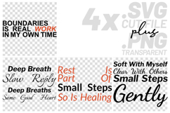 4x Inspirational Quotes Deep Breath Small Steps SVG Cut Product Image 1