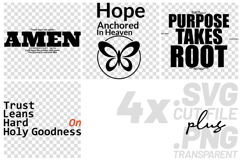 4x Christian Quotes Amen SVG Cut Files Hope Anchored Product Image 1